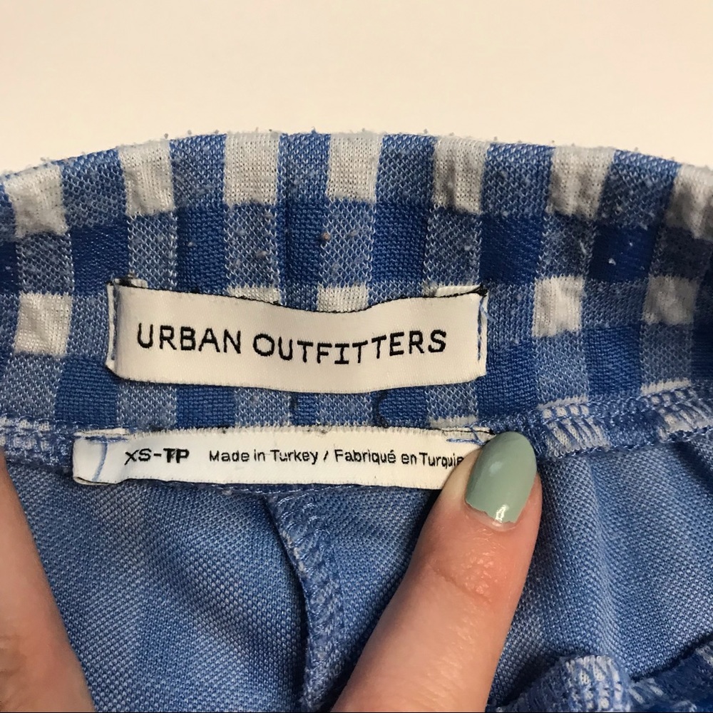 Urban Outfitters blue gingham flared pants - Picture 2 of 4